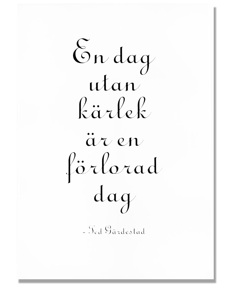 Skylt En dag utan kärlek - Ted Gärdestad